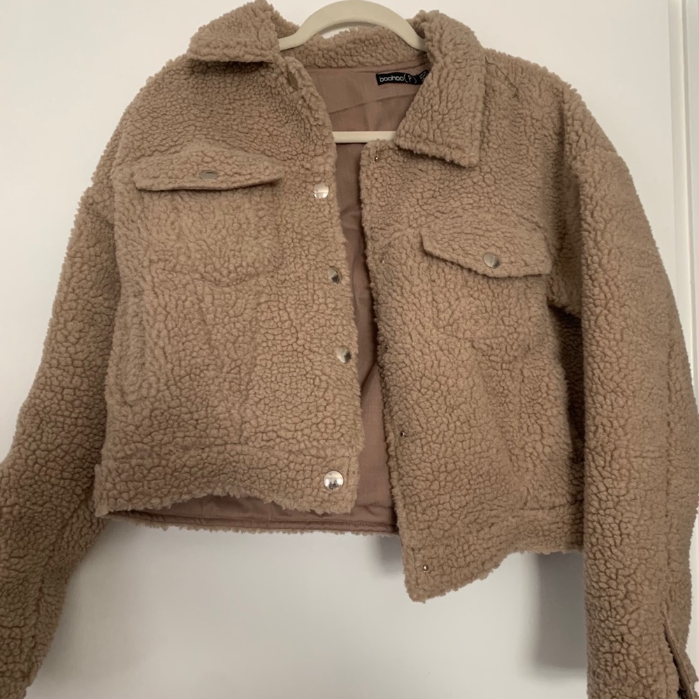 Cropped Teddy collared jacket